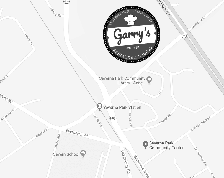 Location Map - Garry's Grill Restaurant in Severna Park, Maryland